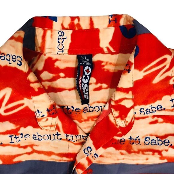 Vintage Willie Esco Sign & Spanglish All Over Button Up Men’s Shirt Sz XL - Picture 3 of 11